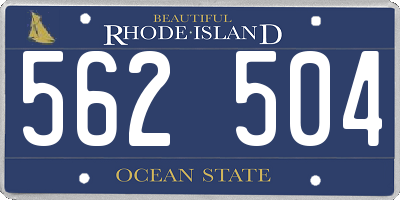 RI license plate 562504