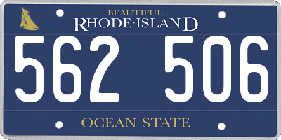 RI license plate 562506