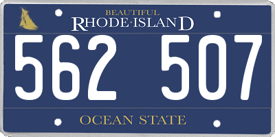 RI license plate 562507