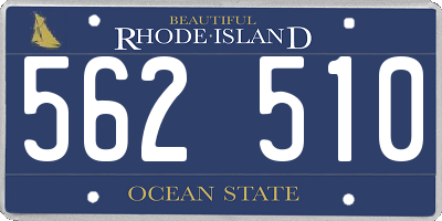 RI license plate 562510