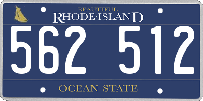RI license plate 562512