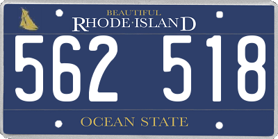 RI license plate 562518