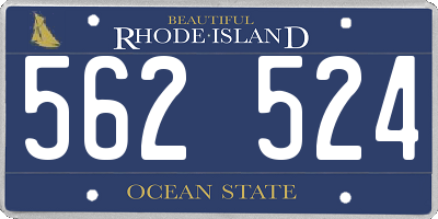 RI license plate 562524