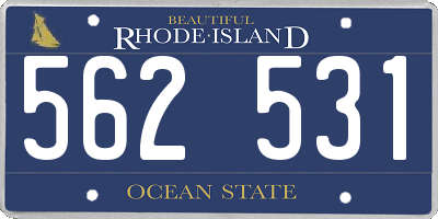 RI license plate 562531