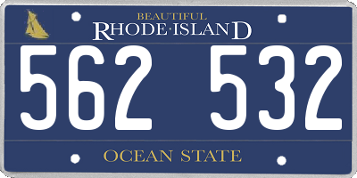 RI license plate 562532