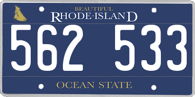 RI license plate 562533