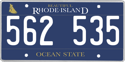 RI license plate 562535