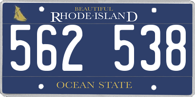 RI license plate 562538