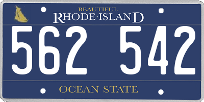 RI license plate 562542