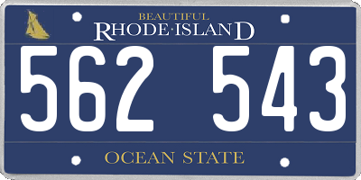 RI license plate 562543