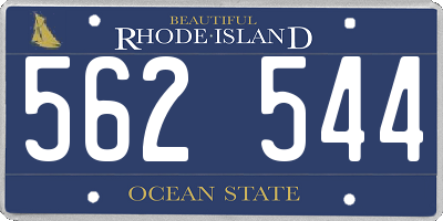 RI license plate 562544