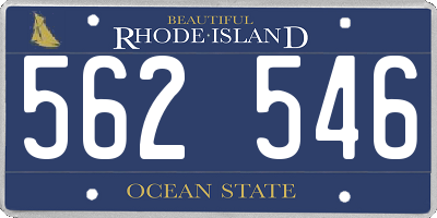 RI license plate 562546