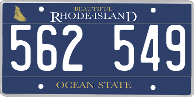 RI license plate 562549