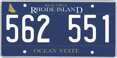 RI license plate 562551