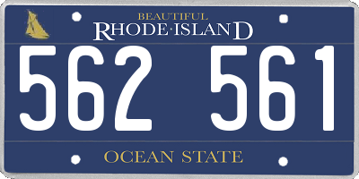 RI license plate 562561