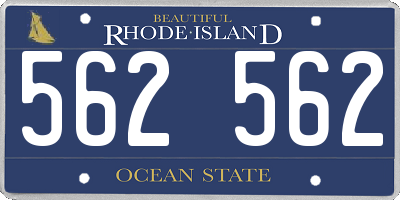 RI license plate 562562