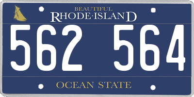 RI license plate 562564