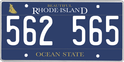 RI license plate 562565