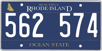 RI license plate 562574