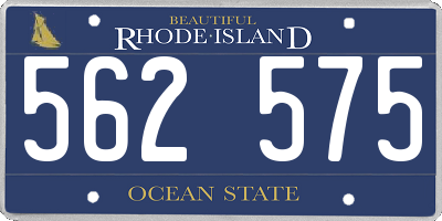 RI license plate 562575