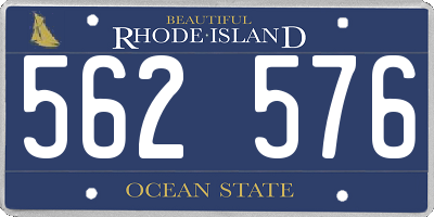 RI license plate 562576