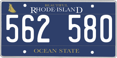 RI license plate 562580