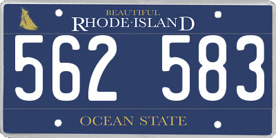 RI license plate 562583