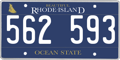 RI license plate 562593