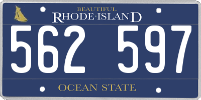RI license plate 562597