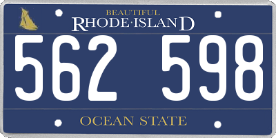 RI license plate 562598