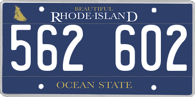 RI license plate 562602