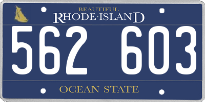 RI license plate 562603
