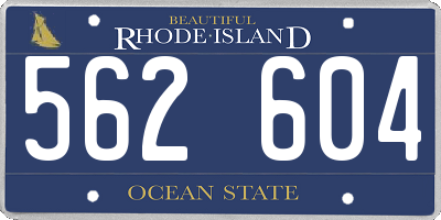 RI license plate 562604