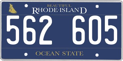 RI license plate 562605