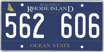RI license plate 562606