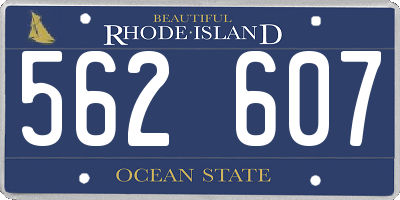 RI license plate 562607