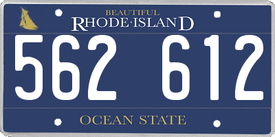 RI license plate 562612