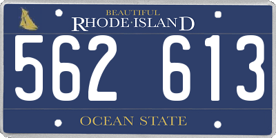 RI license plate 562613
