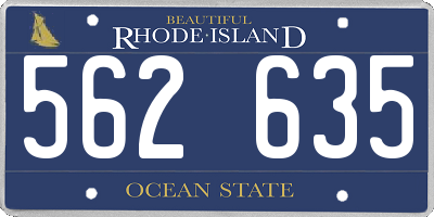 RI license plate 562635