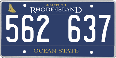 RI license plate 562637