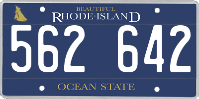RI license plate 562642