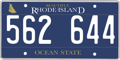 RI license plate 562644