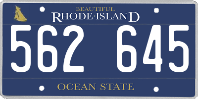 RI license plate 562645