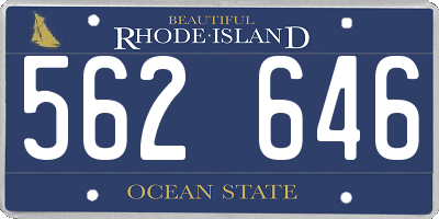 RI license plate 562646
