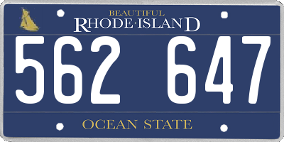 RI license plate 562647