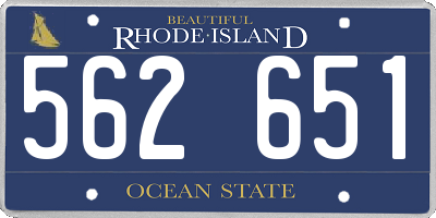 RI license plate 562651