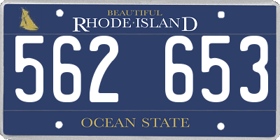 RI license plate 562653
