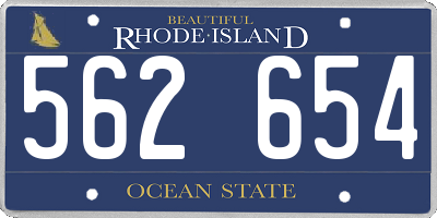 RI license plate 562654