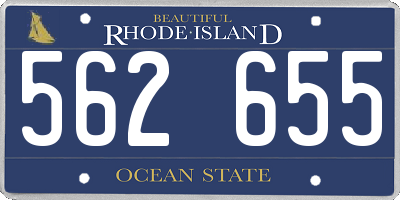 RI license plate 562655