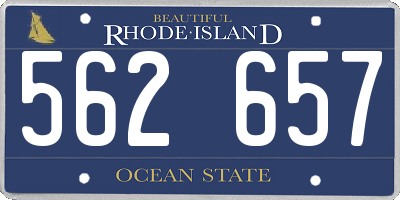 RI license plate 562657